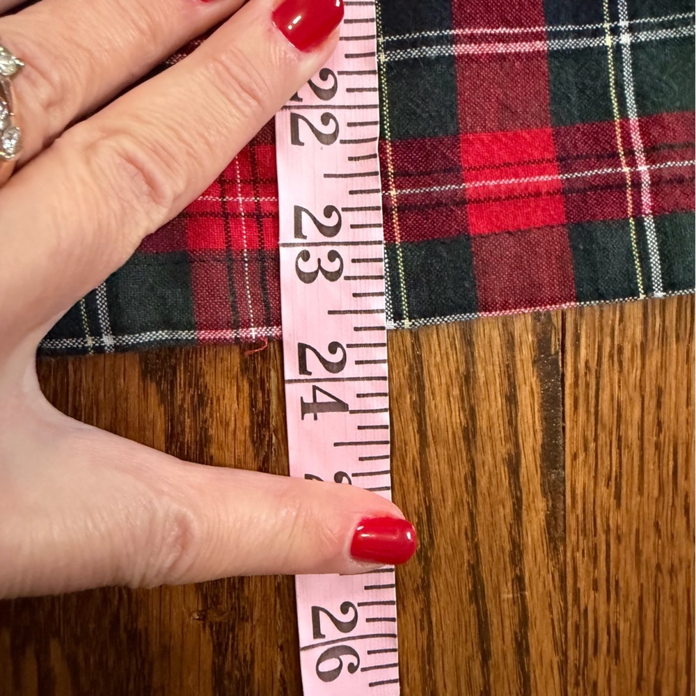 Casey & Max Vintage Holiday Christmas Red Plaid Button Down Poinsettia Medium - Picture 8 of 9